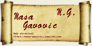 Maša Gavović vizit kartica